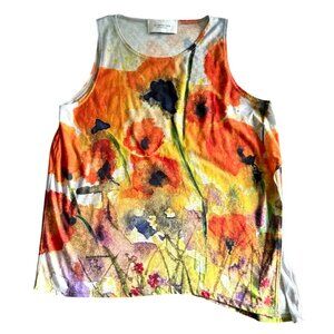 Le Galeriste Sleeveless Floral Print Tank Top Women's Multicolor Colorful